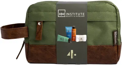 IDC Institute Set cadou pentru bărbați Four Elements, 5 piese, cu geantă verde de toaletă