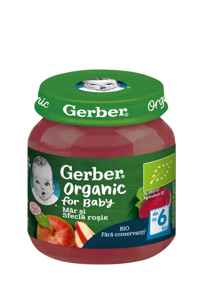 Piure Bio din mar si sfecla rosie de la 6 luni, 125g, Gerber