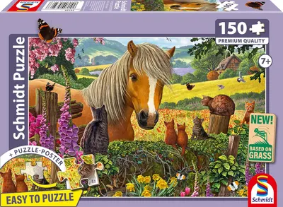 Puzzle pentru copii Schmidt din 150 piese - Dulce întâlnire în incintă