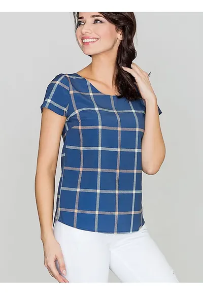 Bluza dama - retro - albastru - poliester