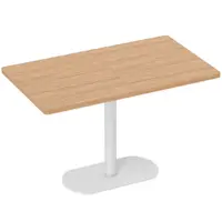 HOMCOM Masă dreptunghiulară pentru 6 persoane, 120 x 70 x 75 cm, masă de bucătărie cu picior central și blat gros stejar alb | Aosom Romania