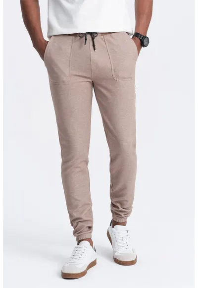 Pantaloni de trening cu talie ajustabila - Maro taupe