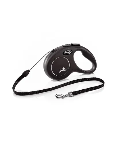 FLEXI New Classic lesa automata cu sir pentru caini, negru, marimea S, 5 m