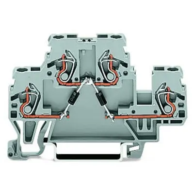 Component terminal block; double-deck; with diode and resistor; for DIN-rail 35 x 15 and 35 x 7.5; 2.5 mm²; CAGE CLAMP®; 2,50 mm²; gray