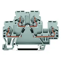 Component terminal block; double-deck; with diode and resistor; for DIN-rail 35 x 15 and 35 x 7.5; 2.5 mm²; CAGE CLAMP®; 2,50 mm²; gray
