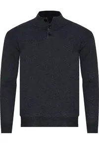 Pulover barbati - S8212 - guler scurt - bleumarin - 60% poliester - 35% bumbac - 5% elastan