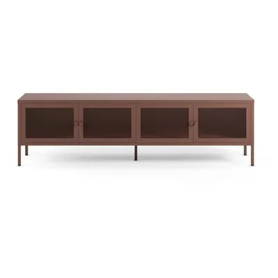 Comodă TV burgundy din metal 160x50x35 cm Fayna – Marckeric