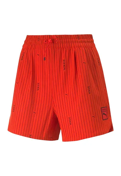 Pantaloni scurti impermeabili cu monograma Vogue - Negru/Rosu vermillion