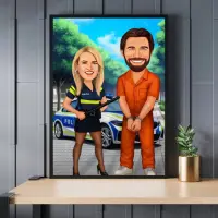 Caricatura Politista si Infractor