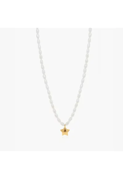 Colier din argint Tiana Golden - Perle Naturale