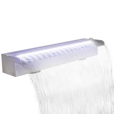 vidaXL Fântână piscină dreptunghiulară LED-uri 60 cm oțel inoxidabil