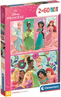 Puzzle pentru copii Clementoni din 2 x 60 piese - Prințesele Disney