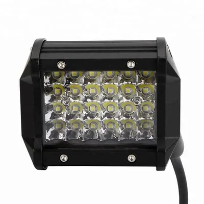 Proiector LED auto off-road 72W, 24 LED-uri, lumina alba, model dreptunghiular