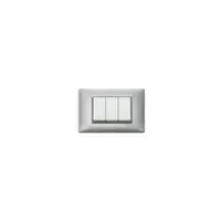 Placa ornament 4 module Vimar(Plana)metal metallized silver