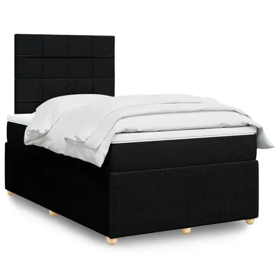 Gossi pat box spring cu saltea, negru, 120x200 cm, textil