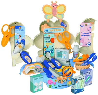 Set doctor în valiză-fluture Raya Toys - Joacă de-a doctorul, 40 piese