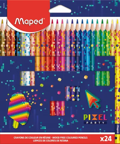 Set creioane colorate Maped Pixel Party - 24 culori