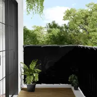 vidaXL Paravan de balcon, negru, 120x800 cm, 100% poliester oxford