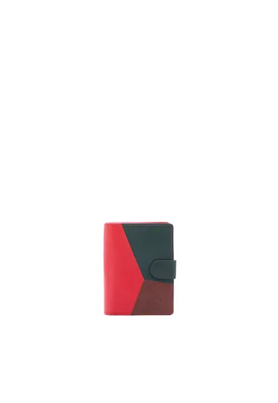 Portofel cu aplicatie patchwork - Rosu
