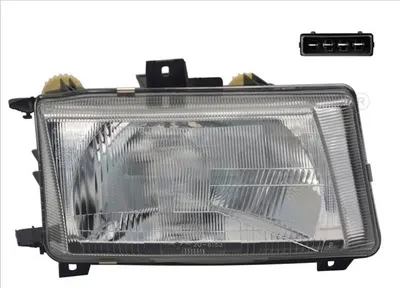 Far stanga potrivit VW POLO 1995-2001 - (H4, electric, manual, fundal argintiu)