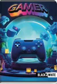 Caiet Black&White Gamer - A5, 40 foi, pătrate mici, sortiment