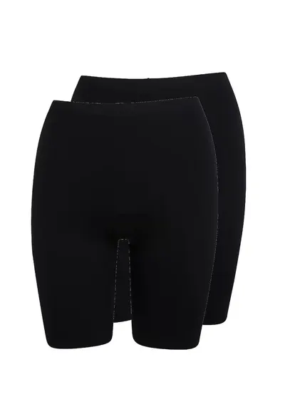 Set de boxeri de compresie uni - 2 piese - Negru