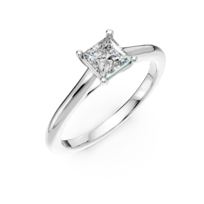 Inel de logodna din platina cu un diamant princess solitaire de 0.6ct
