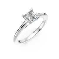 Inel de logodna din platina cu un diamant princess solitaire de 0.6ct