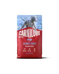 Hrană câini adulți talie mare CARNILOVE Active Dog Salmon &amp; Turkey Adult Large Breeds 4 kg somon și curcan
