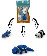 Print 3D de la 3D Morph Lab - Set mini dragon bărbos, albastru, asortiment