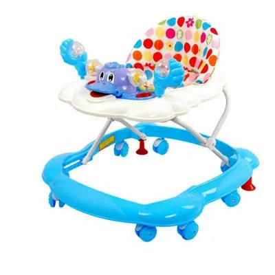 Premergator Reglabil in 3 Trepte Novokids Ratusca, Pliabil, 8 Roti, Cu Melodii, Albastru