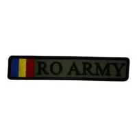 Ecuson RO ARMY Forte Terestre cu tricolor brodat – Velcro – 12,5 × 2,5 cm - Default Title