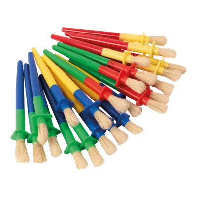 Set 24 de pensule groase, maner cu protectie, pentru copii mici