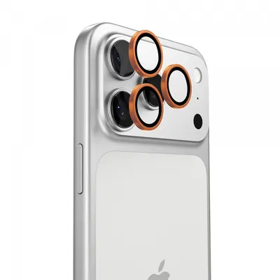 Folie de protectie Camera Spate Torras Lensguard pentru Apple iPhone 17 Pro Max / 17 Pro, Sticla Securizata, Portocalie