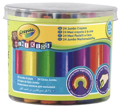 Creioane cerate Crayola Mini Kids - Jumbo, 24 culori