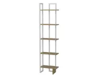 Biblioteca ALICE, stejar + alb, 45x22x180 cm