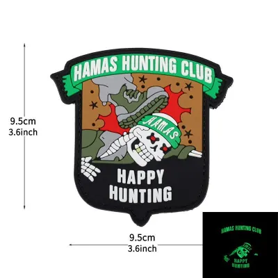 Velcro Patch HAPPY HUNTING – PVC – Fosforescent - Default Title
