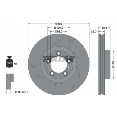 Disc frana TEXTAR 92213905