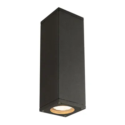 Corp iluminat de perete, aplica, THEO SUS / JOS de perete lumini GU10, antracit lumina de perete exterior, QPAR51, IP44, patrat, sus / jos, antracit, max. 70W
