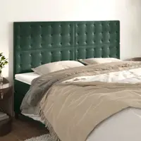 Gossi tablii de pat, 4 buc, verde inchis, 100x5x78/88 cm, catifea