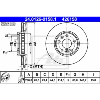 Disc frana ATE 24.0126-0158.1