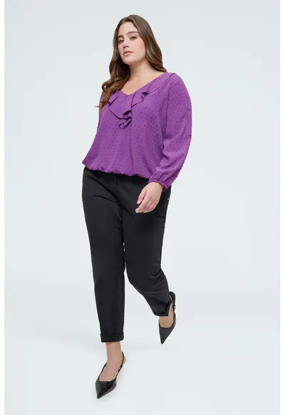 Pantaloni chino uni - Negru