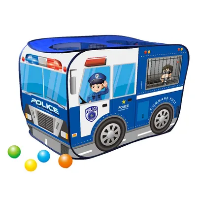 Cort de joaca cu 30 bile statie de politie Need Tent 114 x 73 x 73 cm