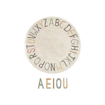 Covor de joacă pentru copii crem din bumbac ø120 cm ABC Color and Letters – Lorena Canals