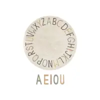 Covor de joacă pentru copii crem din bumbac ø120 cm ABC Color and Letters – Lorena Canals