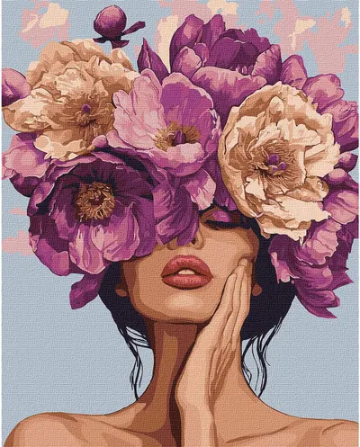 Set pentru pictură după numere Ideyka - Gânduri colorate, 40 x 50 cm