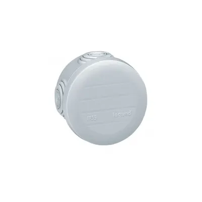 rotund Plexo box cu 4 direct entry membrane glands - IP55 IK07 - Ø60 inaltime 40 - gri RAL 7035