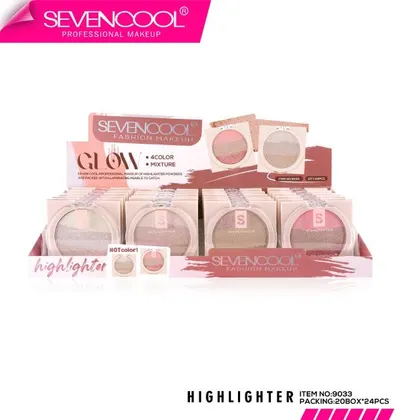 Paleta iluminator profesionala glow 4 culori Seven Cool 9033 Engros