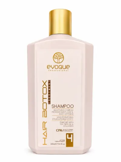 sampon Profesional EVOQUE Hair Botox 4, 300 ml , Reparare, Hidratare E i Netezire pentru Par Degradat, cu Colagen E i Ulei de Arbore de Ceai