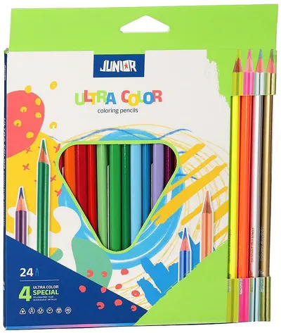 Set de creioane colorate Junior - Ultra Color, 24 buc
